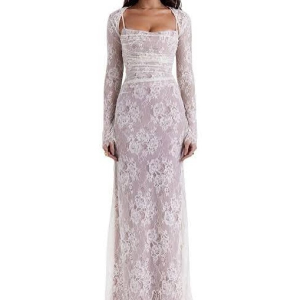 House of CB Cream Lace Artemis Dress